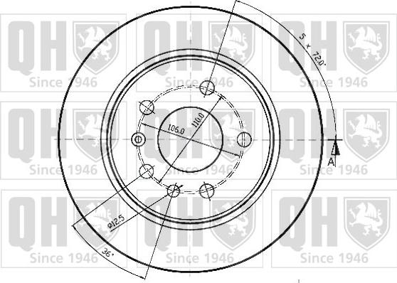 Quinton Hazell BDC3544 - Тормозной диск autospares.lv