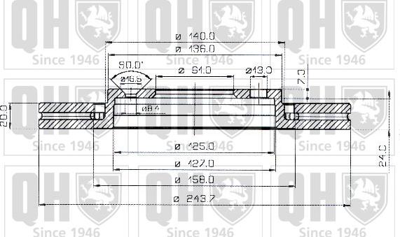 Quinton Hazell BDC3553 - Тормозной диск autospares.lv