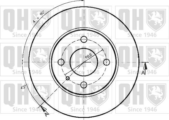 Quinton Hazell BDC3500 - Тормозной диск autospares.lv