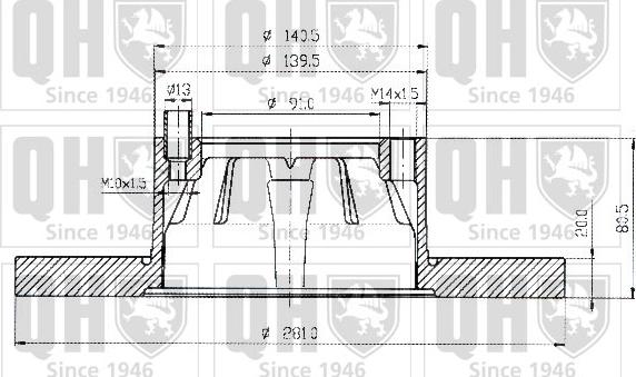 Quinton Hazell BDC3585 - Тормозной диск autospares.lv