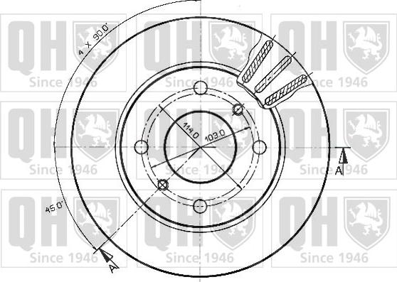 Quinton Hazell BDC3538 - Тормозной диск autospares.lv