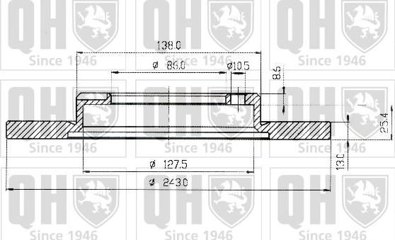 Quinton Hazell BDC3533 - Тормозной диск autospares.lv