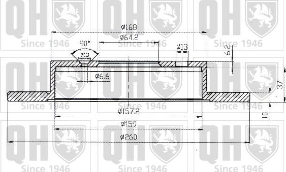 Quinton Hazell BDC3574 - Тормозной диск autospares.lv