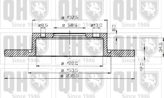 Quinton Hazell BDC3653 - Тормозной диск autospares.lv