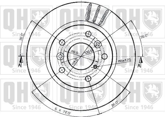 Quinton Hazell BDC3657 - Тормозной диск autospares.lv