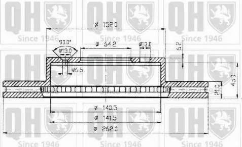 Quinton Hazell BDC3626 - Тормозной диск autospares.lv