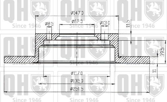 Quinton Hazell BDC3191 - Тормозной диск autospares.lv