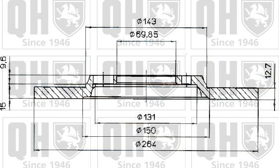 Quinton Hazell BDC3107 - Тормозной диск autospares.lv