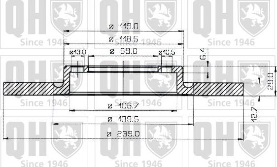 Quinton Hazell BDC3330 - Тормозной диск autospares.lv