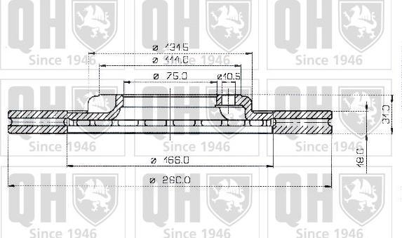 Quinton Hazell BDC3748 - Тормозной диск autospares.lv