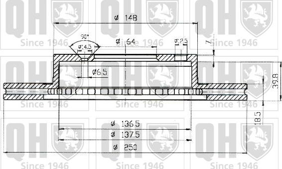 Quinton Hazell BDC3759 - Тормозной диск autospares.lv