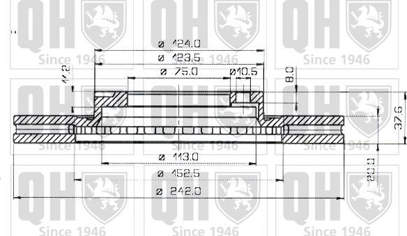 Quinton Hazell BDC3733 - Тормозной диск autospares.lv