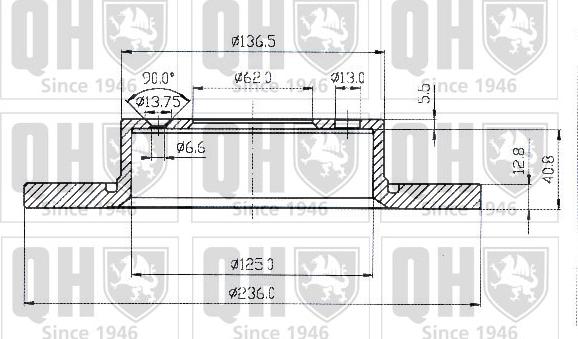 Quinton Hazell BDC3737 - Тормозной диск autospares.lv