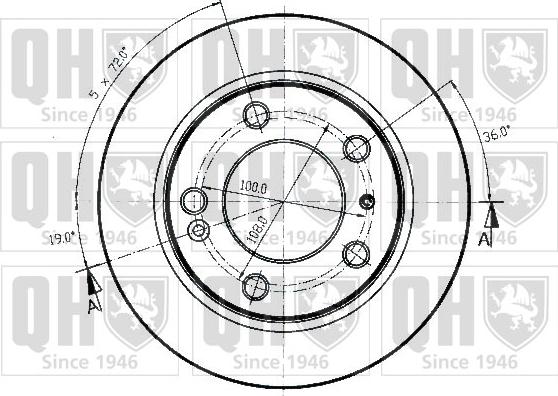 Quinton Hazell BDC3725 - Тормозной диск autospares.lv