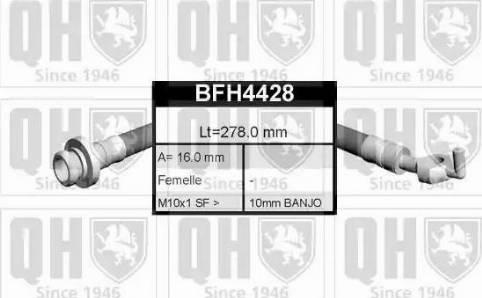 Quinton Hazell BFH4428 - Тормозной шланг autospares.lv