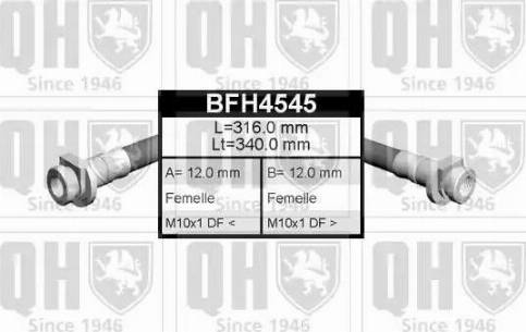 Quinton Hazell BFH4545 - Тормозной шланг autospares.lv