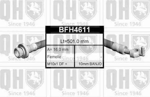 Quinton Hazell BFH4611 - Тормозной шланг autospares.lv