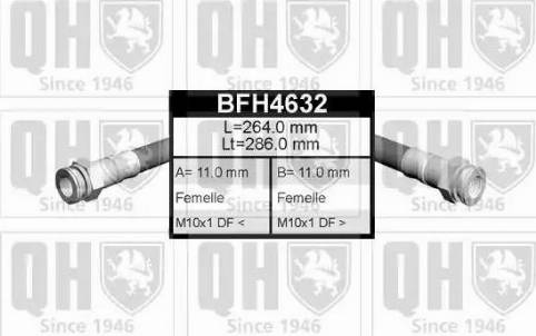 Quinton Hazell BFH4632 - Тормозной шланг autospares.lv