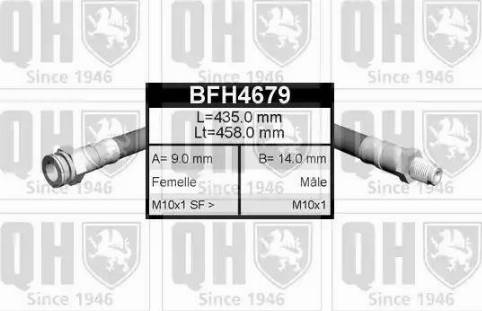 Quinton Hazell BFH4679 - Тормозной шланг autospares.lv