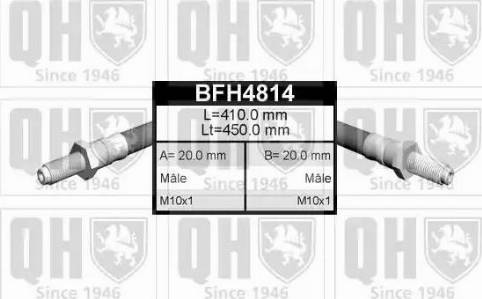 Quinton Hazell BFH4814 - Тормозной шланг autospares.lv