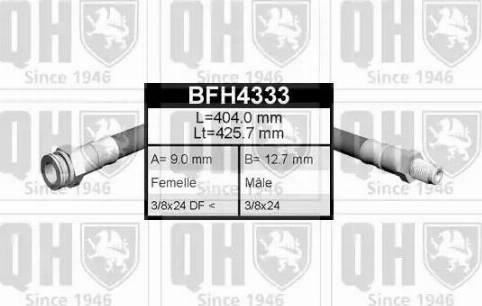 Quinton Hazell BFH4333 - Тормозной шланг autospares.lv