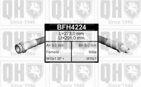 Quinton Hazell BFH4224 - Тормозной шланг autospares.lv
