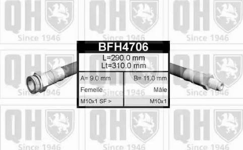 Quinton Hazell BFH4706 - Тормозной шланг autospares.lv