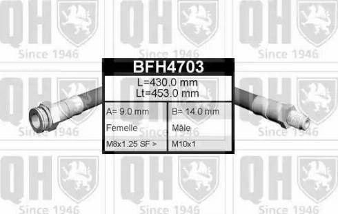 Quinton Hazell BFH4703 - Тормозной шланг autospares.lv