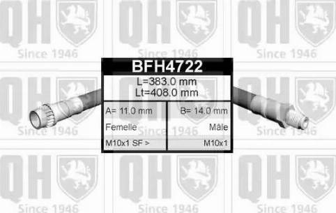 Quinton Hazell BFH4722 - Тормозной шланг autospares.lv