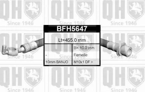 Quinton Hazell BFH5647 - Тормозной шланг autospares.lv