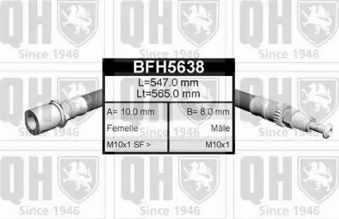 Quinton Hazell BFH5638 - Тормозной шланг autospares.lv