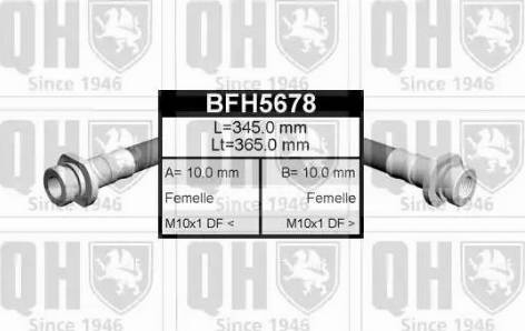 Quinton Hazell BFH5678 - Тормозной шланг autospares.lv