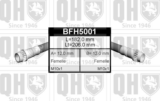 Quinton Hazell BFH5001 - Тормозной шланг autospares.lv