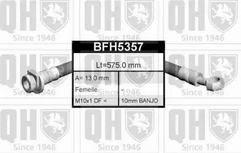 Quinton Hazell BFH5357 - Тормозной шланг autospares.lv