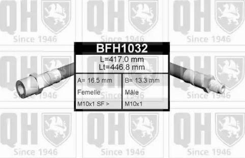 Quinton Hazell BFH1032 - Тормозной шланг autospares.lv