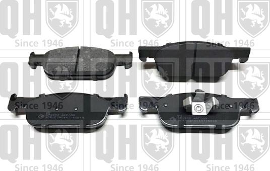 Quinton Hazell BP1902 - Тормозные колодки, дисковые, комплект autospares.lv