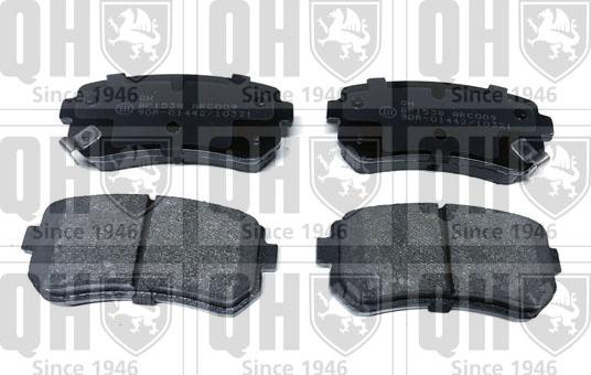 Quinton Hazell BP1538 - Тормозные колодки, дисковые, комплект autospares.lv