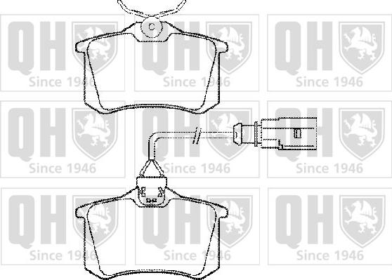 Quinton Hazell BP1280 - Тормозные колодки, дисковые, комплект autospares.lv