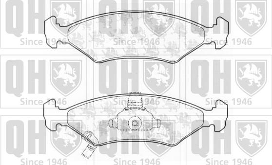 Quinton Hazell BP1225 - Тормозные колодки, дисковые, комплект autospares.lv