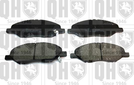 Quinton Hazell BP1795 - Тормозные колодки, дисковые, комплект autospares.lv