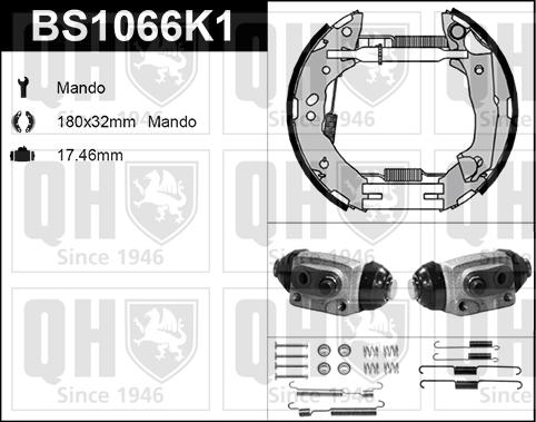 Quinton Hazell BS1066K1 - Комплект тормозных колодок, барабанные autospares.lv