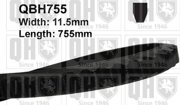 Quinton Hazell QBH755 - Клиновой ремень, поперечные рёбра autospares.lv