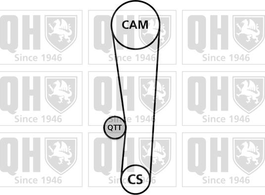 Quinton Hazell QBK887 - Комплект зубчатого ремня ГРМ autospares.lv