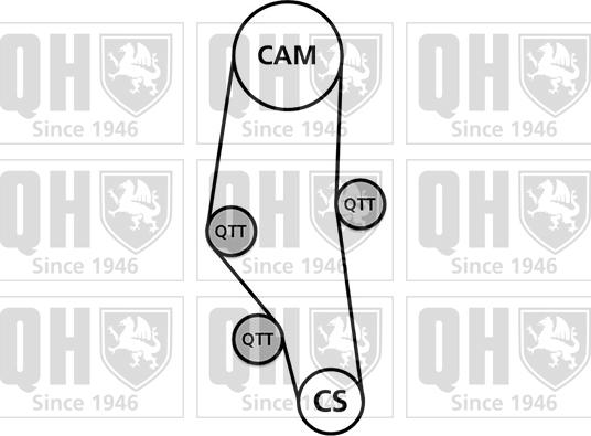 Quinton Hazell QBK216 - Комплект зубчатого ремня ГРМ autospares.lv