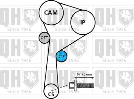 Quinton Hazell QBK764 - Комплект зубчатого ремня ГРМ autospares.lv