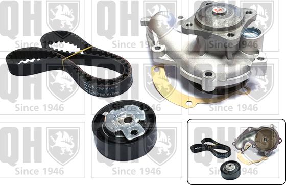 Quinton Hazell QBPK6190 - Водяной насос + комплект зубчатого ремня ГРМ autospares.lv