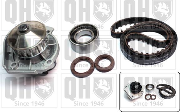 Quinton Hazell QBPK1580 - Водяной насос + комплект зубчатого ремня ГРМ autospares.lv