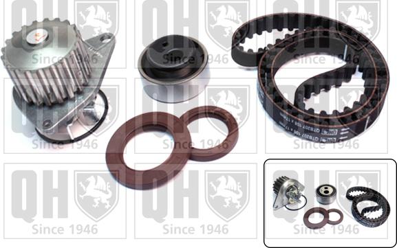 Quinton Hazell QBPK1040 - Водяной насос + комплект зубчатого ремня ГРМ autospares.lv