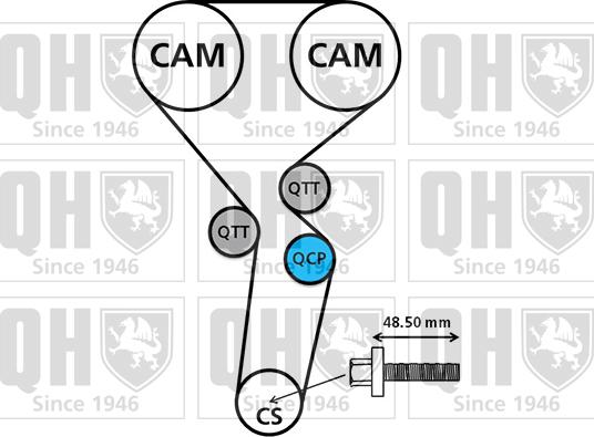 Quinton Hazell QBPK2470 - Водяной насос + комплект зубчатого ремня ГРМ autospares.lv