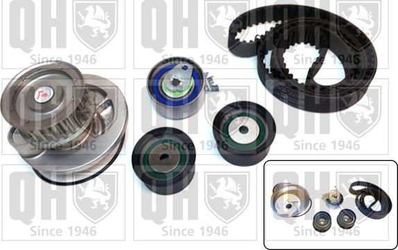 Quinton Hazell QBPK2591 - Водяной насос + комплект зубчатого ремня ГРМ autospares.lv